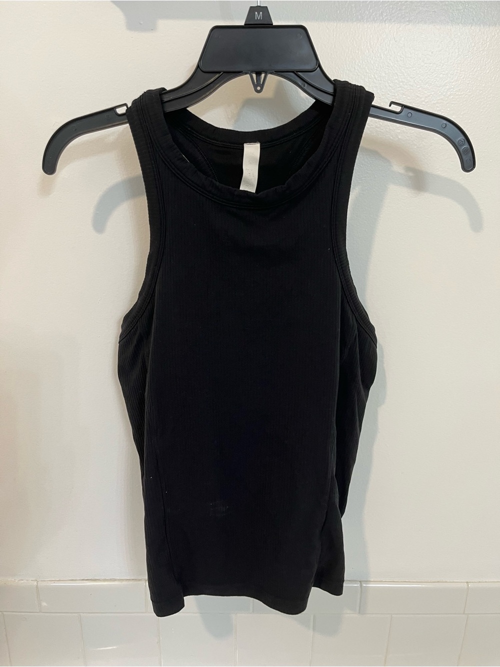lululemon athletica Black Ribbed Tank Top - Sleek High Neck